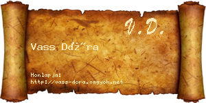 Vass Dóra névjegykártya